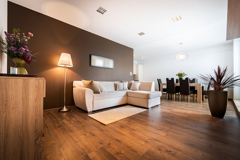 concept of a combination living and dining room.